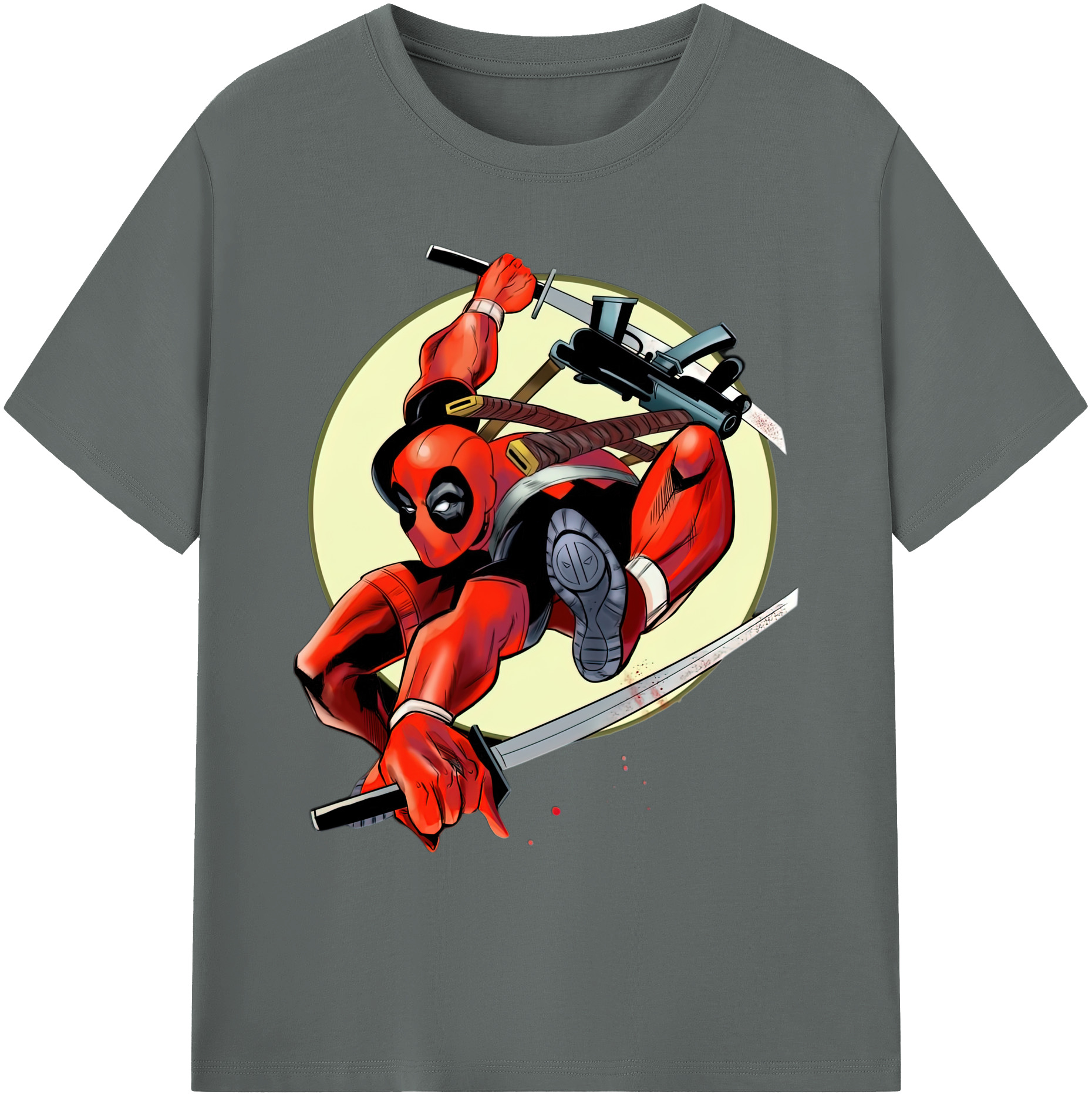 （画像用） Deadpool デッドプール 綿100％ メンズ半袖Tシャツ｜肌触りやわらか＆通気性